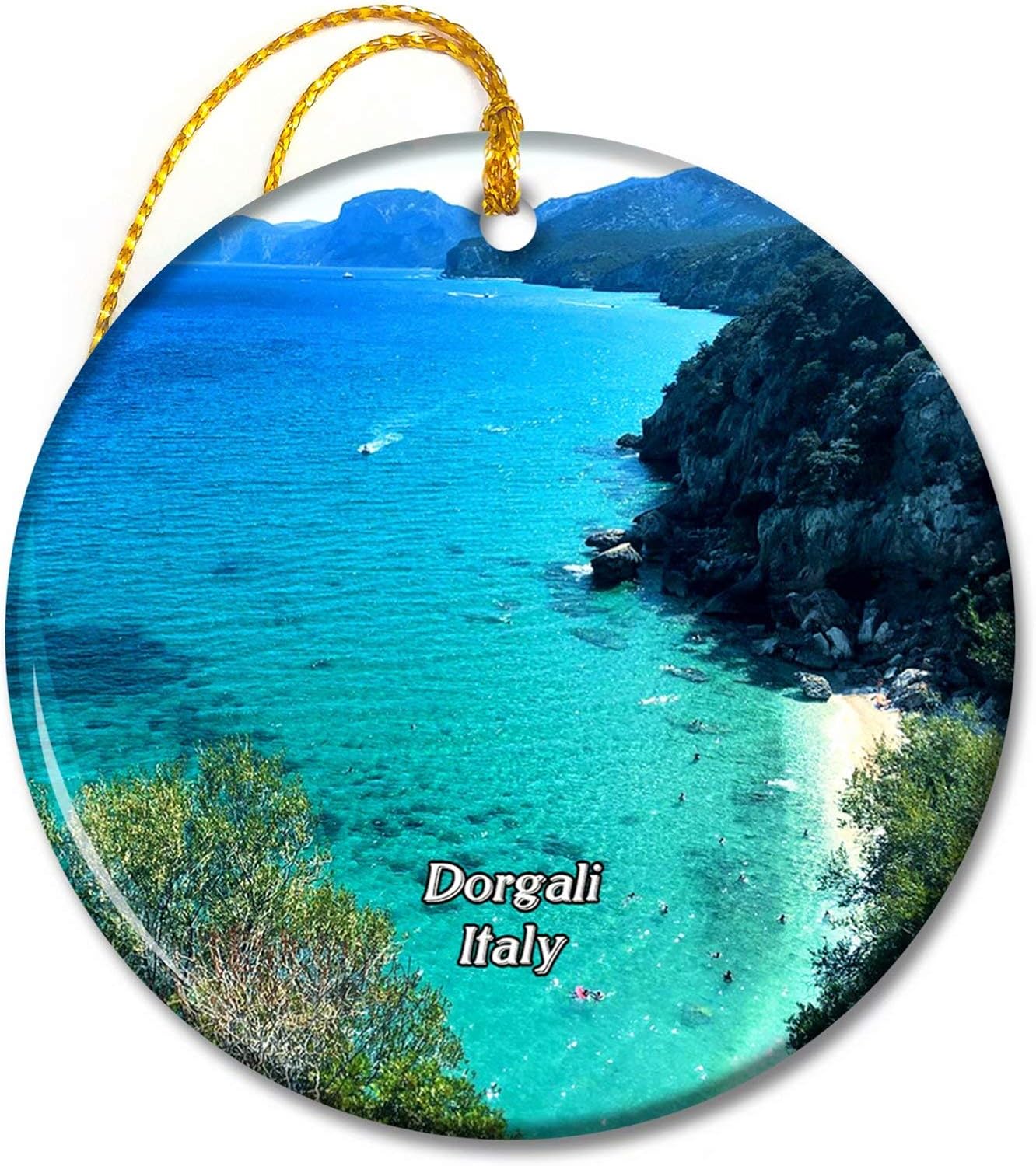 Amazon イタリアドルガーリカラフイリビーチクリスマスオーナメントセラミックシート旅行お土産ギフト ツリーオーナメント おもちゃ