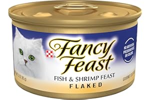 Purina Fancy Feast Wet Cat Food Flaked Fish and Shrimp Feast - (Pack of 24) 3 oz. Cans