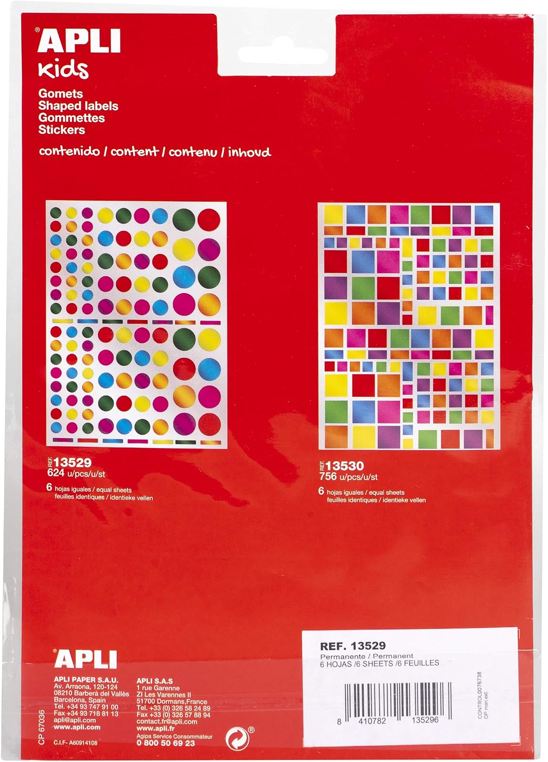 APLI Kids 18396 - Bag of Gumets, Multicoloured, Permanent, Metallic, 6, Unica - Image 3