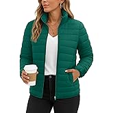 TACVASEN Women's Puffer Jackets Quilted Packable Puffy Coats Lightweight Winter Warm Zip Up Down Jacket Stand Collar