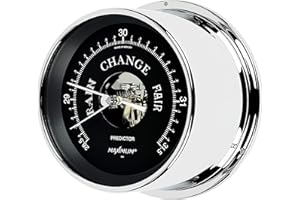 MAXIMUM WEATHER INSTRUMENTS Maximum Inc. Predictor Accurate Meteorological Grade Barometer - Chrome Case, Black Dial