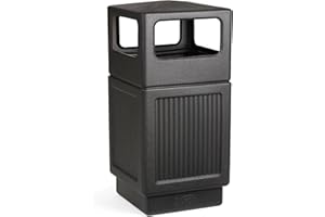 Safco Products Canmeleon Recessed Panel, Side Open, 38-Gallon, 18.25-Inch ES Widthx39.25-Inch ES Height, Black (9476BL)