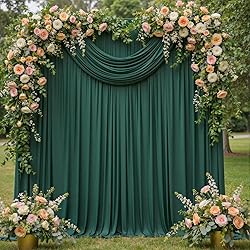 10ftx10ft Blackish Green Polyester Curtain Drapes