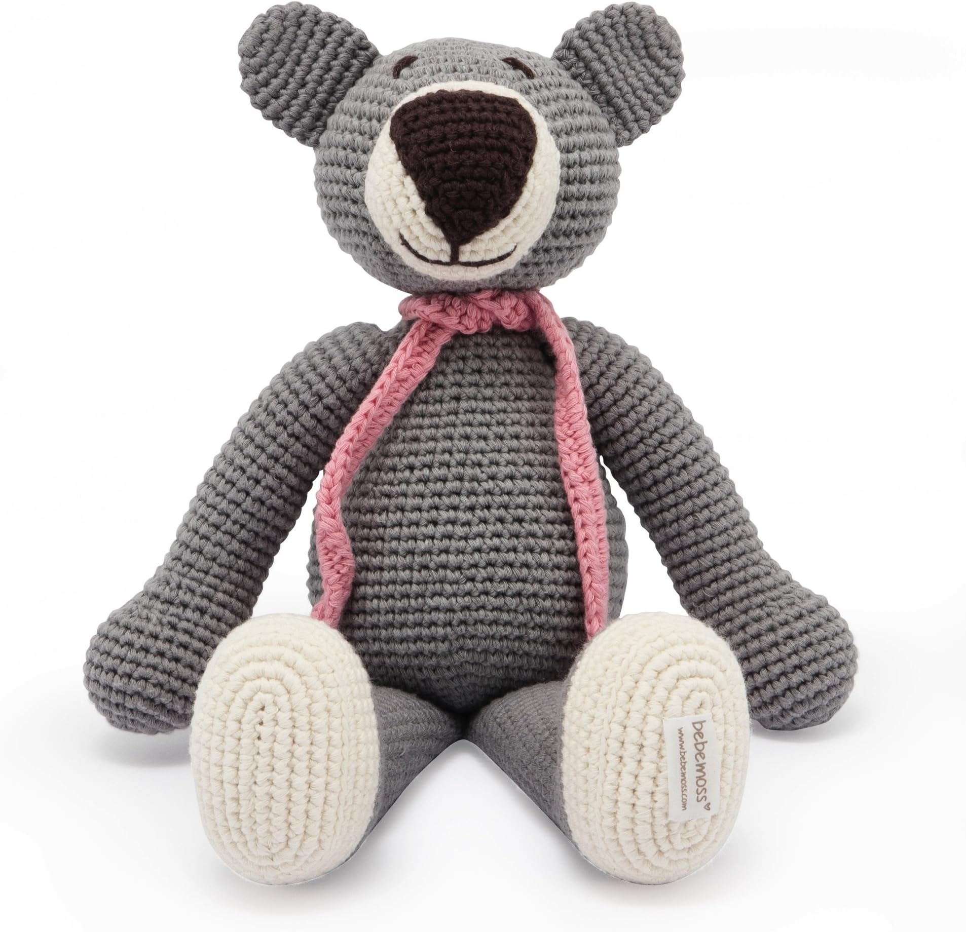 Organic Soft Baby Toys - Hand Knitted Teddy Bear Toy With Organic Cotton