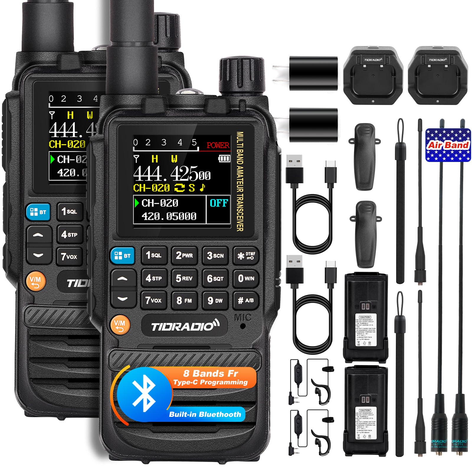 TIDRADIO TD-H3 Ham Radio Type C & Wireless