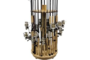 Rush Creek Creations Fishing Rod Holder - 360 Spinning Rack for Garage Organization and Storage, Pole Holder for Reels, Gear, Accessories, Tackle Box