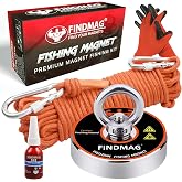 FINDMAG 500 LBS Neodymium Fishing Magnet Kit, 2.36 Inch Magnet Fishing | Fishing Magnet for Underwater Retrieving, High Power Super Strong Magnet Heavy Duty for Fishing and Treasure Hunting