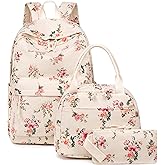 Bluboon School Backpack Set Girls Womens Laptop Bookbag Casual Daypack Fits 15 inch Laptop with Lunch Tote Bag and Pencil Bag