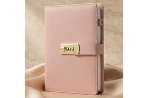 Aesthetic Diary with Lock – Beautiful Leather Journal with Easy to Change Code Lock & Refillable Pages – Quality Planner for 