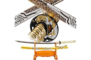 Layofe-Samurai Katana Sword Real - Hand Forged 1060 Carbon Steel Blade with Traditional Hardening and Full Tang, for Gift, Cosplay, Collection and Display