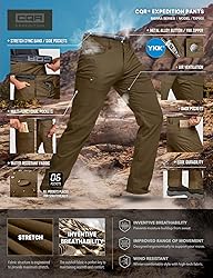 CQR Men's Active Flex Tactical Pants, Water