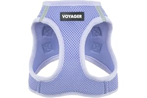 Best Pet Supplies Voyager Step-in Air Harness - All Weather Mesh, Reflective, No Pull Harness for Dogs, Cats - Secure with Hook & Loop Fastener, Buckle, Double D-Rings - Lavender, XXS