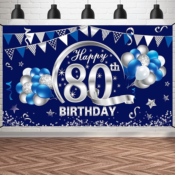 8-Piece 80th Birthday Honeycomb Centerpieces - Blue & Silver Table Decor, Cheers To 80 Years Party Supplies - View #10