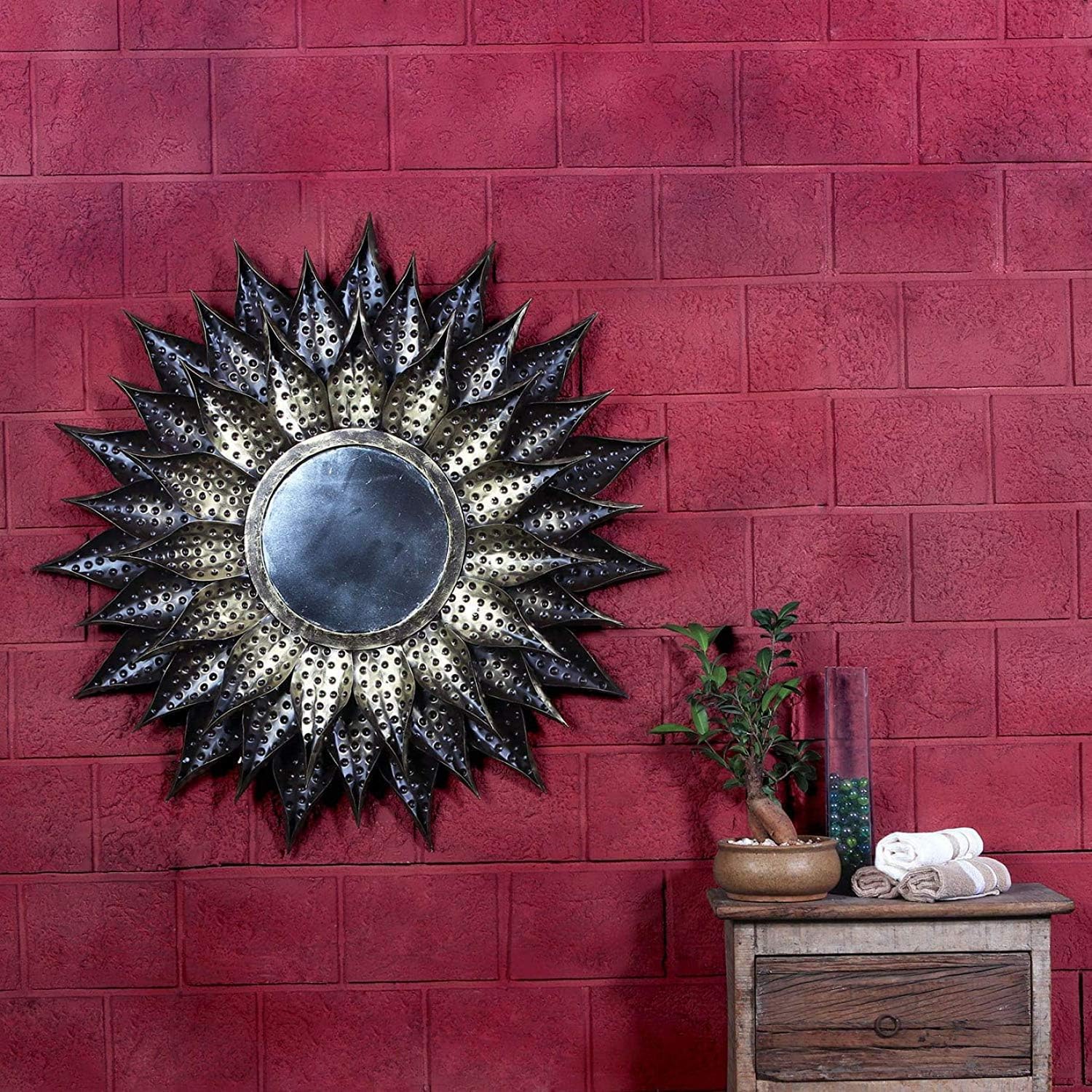 The India Craft Wrought And Cast Iron Decorative Wall Hanging (37 x 37 x 3 inch, Multicolour)