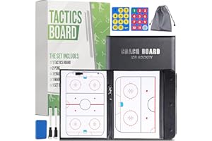 ZPU Dry Erase Coaching Board, Magnetic Coaches Clipboards, Portable Foldable Tactics Board with Dry Erase Marker Pen and Magnets – Basketball, Football, Soccer, Hockey