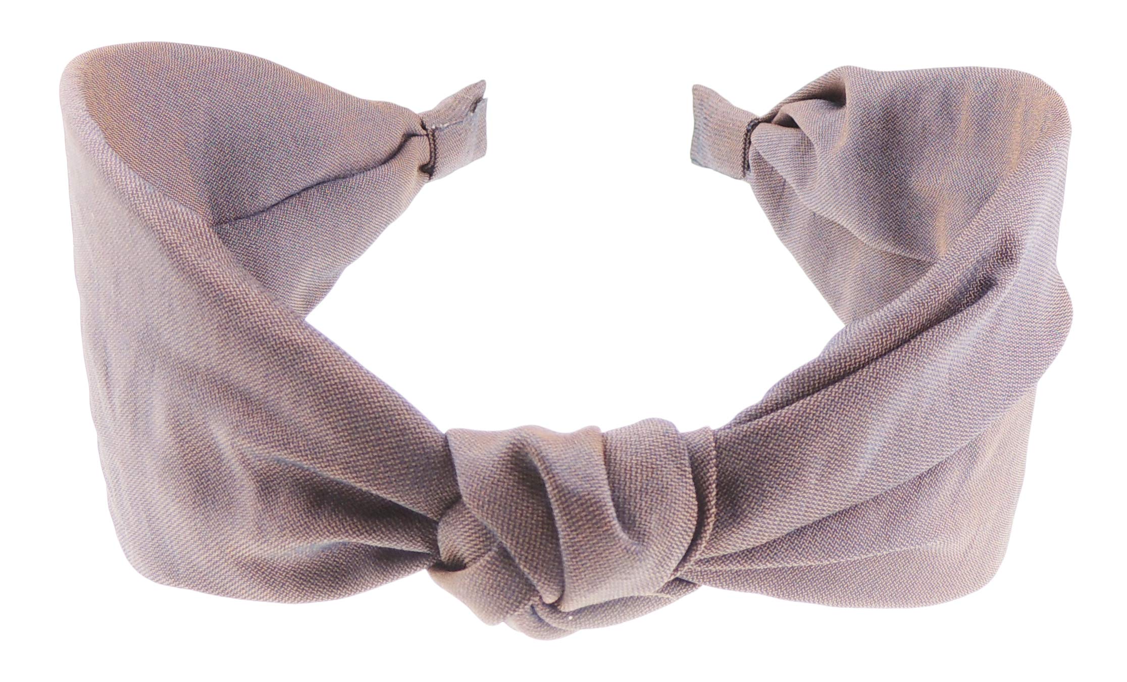 Womens Matte Satin Top Knot Knotted Twist Twisted Turban Wide Thick Fashion Formal Boho Vintage Headband Alice Band Hair Accessories Hairband Wedding Guest Bridesmaid Party (Dark Plum)