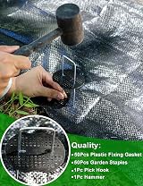 Wohohoho 50 Weed Control Membrane Pegs 50 Buffer Washers Garden Set view 6