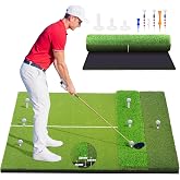 5x4ft &amp; 6x4ft Extra Large Golf Hitting Mat, 26mm Thick Tri-Turf Golf Practice Mat for Indoor Outdoor Training, 3-in-1 Professional Golf Turf for Driving, Chipping &amp; Swinging, Gifts for Him Men Women