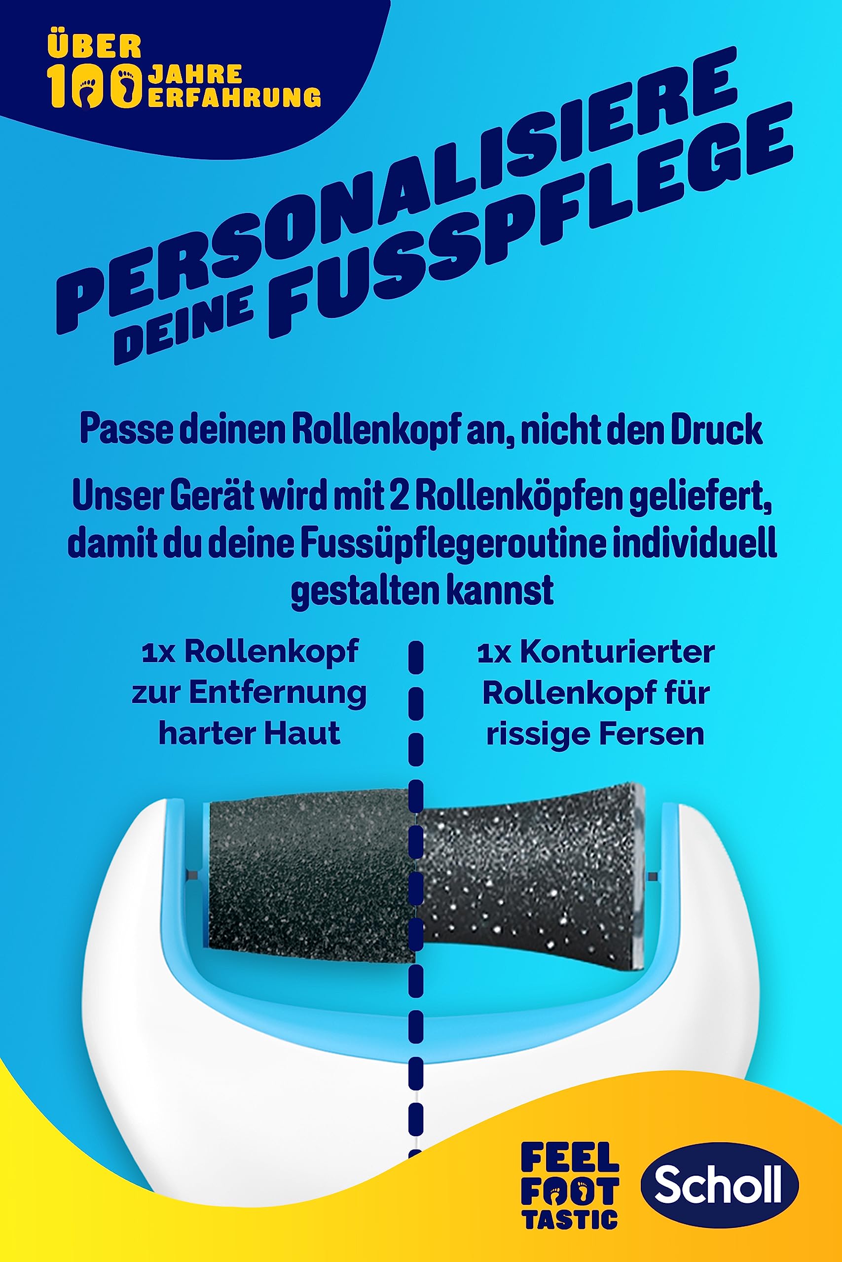 Scholl Expert Care, Hornhaut Entfernung für seidig weiche Füße,elektrischer Hornhautentferner schnell & Mühelos (mit Meeresmineralien Rolle für präzise Ergebnisse,1 Gerät inkl. Rolle)1 Stück(1er Pack) 5