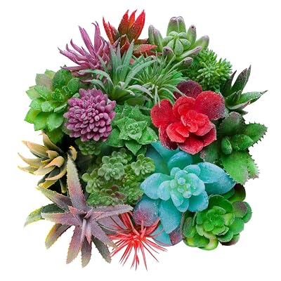 unpotted artificial succulents Winlyn 6 Pcs Unpotted Fake Succulents Assorted Faux Succulent in Different  Green Artificial Hanging Succulents Textured Faux Succulent Pick Hanging