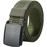 LionVII Mens Belts Web - Belt for Men with Plastic Buckle Breathable for Sport Casual- Adjustable Trim to Fit 28-45" Waist
