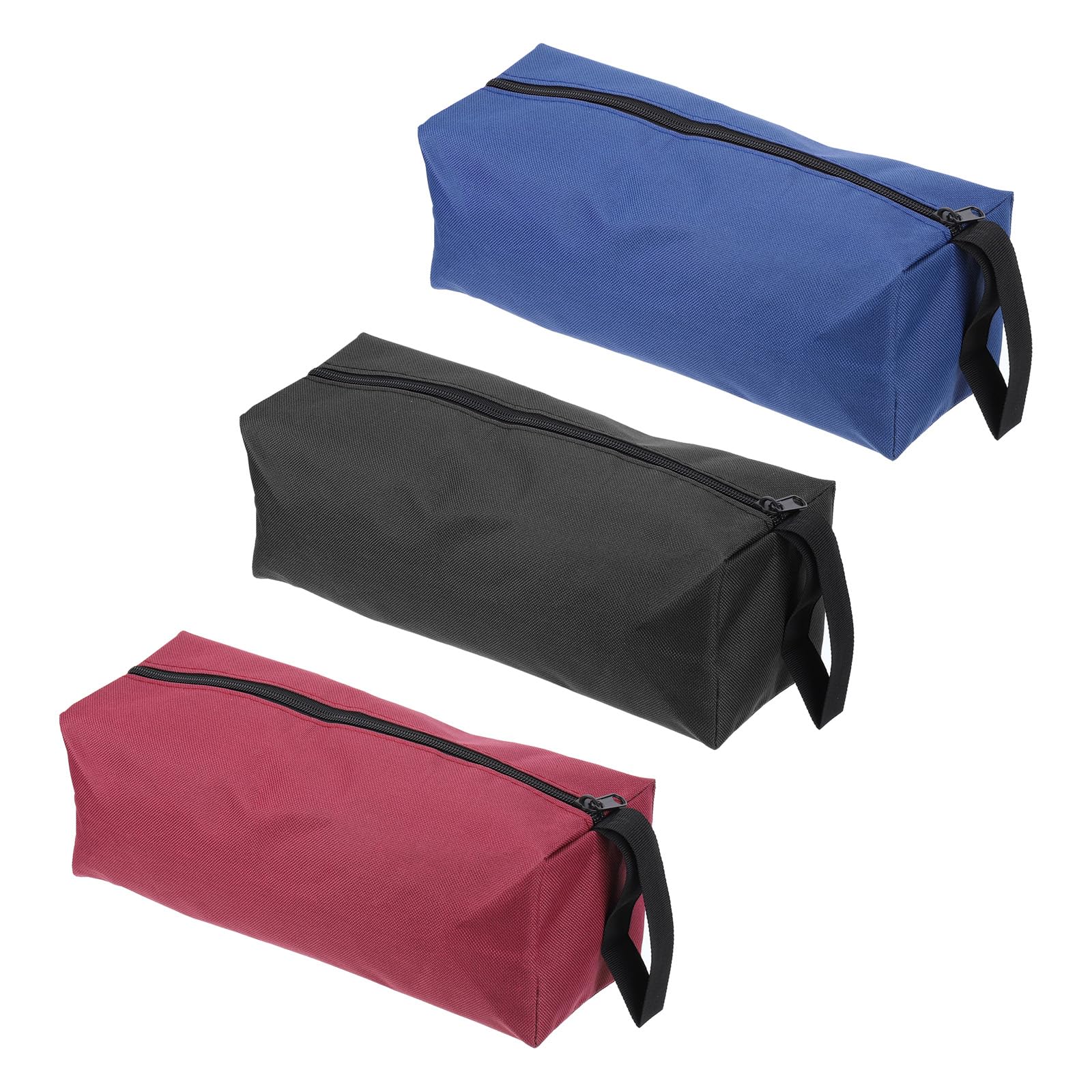 PATIKIL 12" Zipper Tool Pouch, 3 Pack Multipurpose Tool Bag Waterproof Tote Bag Storage Organizer for Screwdrivers Pliers, Black Red Blue