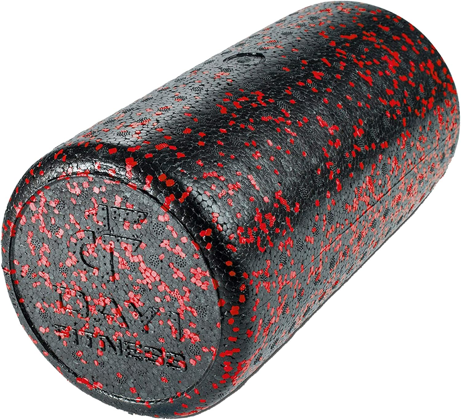 High Density Muscle Foam Rollers by Day 1 Fitness - Sports Massage Rollers for Stretching, Physical Therapy, Deep Tissue, Myofascial Release - Ideal for Exercise and Pain Relief - Speckled Red, 12” : Sports & Outdoors