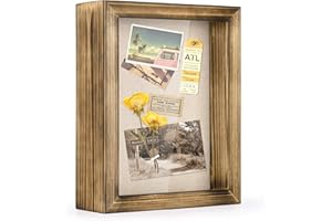 Love-KANKEI Shadow Box Frame 8x10 Shadow Box Display Case with Solid Wood Frame and Removable Glass Window Memory Box for Memorabilia Photos Awards Medals Carbonized Black