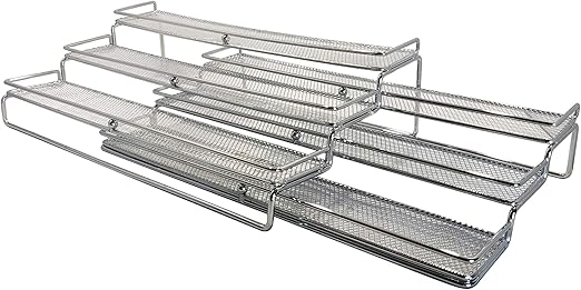 Amazon Com Expandable 15 30 Wide Spice Rack With Guard Rail Pantry Cabinet Organizer And Storage Organization Display Spice Or Medicine Bottles For Under Sink Counter Shelves In Kitchen And Bathroom Kitchen Dining