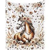Homieblanket Horse Blanket for Boys Girls, Cool Horse Themed Design Printed Throw Blankets for Kids Lap, Chair Sofa, Warm Soft Cozy Blanket, 40"x 50"