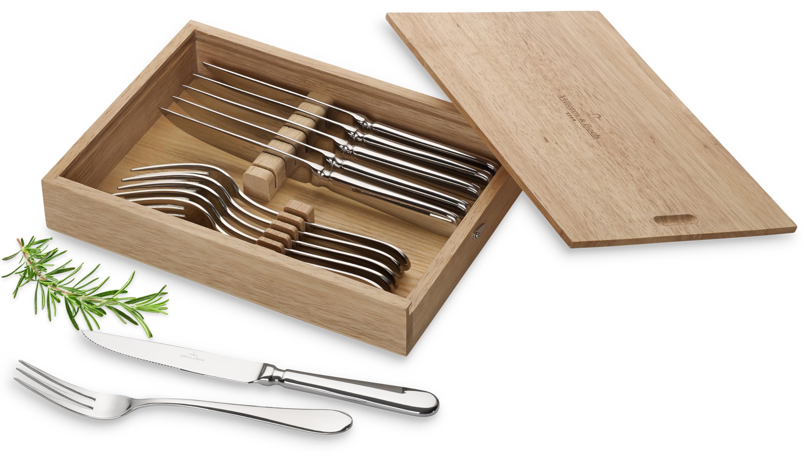 Villeroy & Boch – Oscar Steak Cutlery Set 2-Piece Silver/Platinum, Dishwasher Safe, Knife Set, Kitchen Utensils Set, Steak Knives, Forks, Kitchen Cutlery, Luxury Cutlery Set, Stainless Steel — image 1