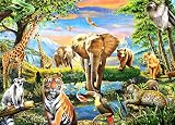 HUADADA Jigsaw Puzzles 1000 Pieces Safari Animals Puzzle 70x50 cm