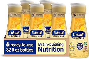 Enfamil NeuroPro Ready-to-Use Baby Formula, Ready to Feed, Brain and Immune Support with DHA, Iron and Prebiotics, Non-GMO, 32 Fl Oz Bottle, Pack of 6
