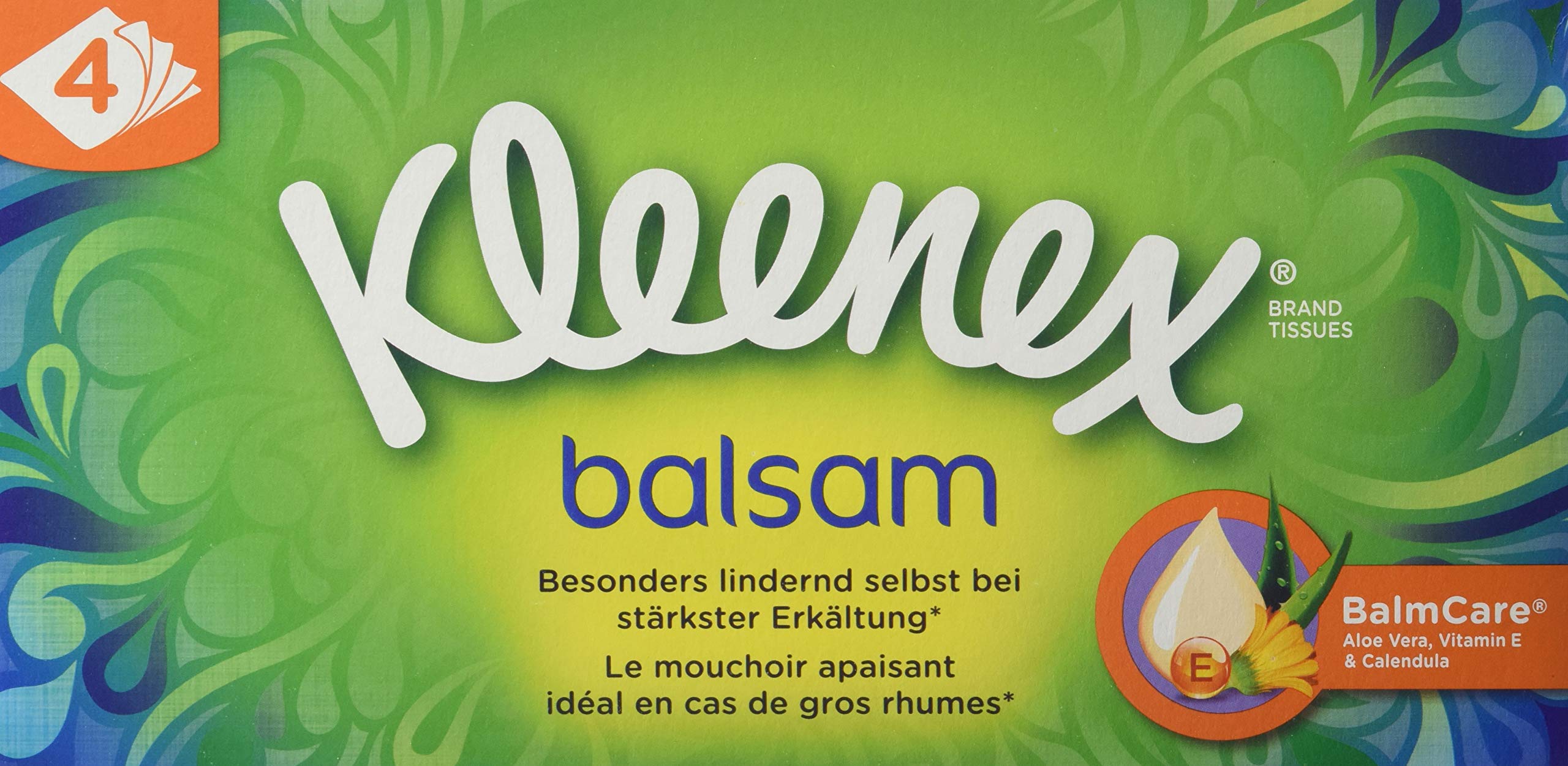 Kleenex Balm Tissues 4 Ply Ideal for Colds and Allergies 24 Packs 60 Wipes Storage Pack