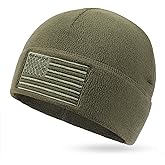 OUTDOOR SHAPING American Flag Fleece Watch Cap, USA Multi-Season Army Military Tactical Beanie, Winter Warm Beanie