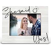 FONDCANYON She Said Yes Engagement Picture Photo Frame,Engagement Gifts for Couples Newly Engaged Unique,Newly Engaged Gifts for Boyfriend Girlfriend Picture Frames (5x7 Inch Photo) (Color2)