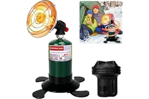 HEYDUOTON Portable Propane Heater for Camping, Outdoor Small Space Patio Garage Heaters, Self Ignition Radiant Cordless Heater Foldable Gas Tank Holder for Hiking Ice Fishing Hunting Tent Backyard