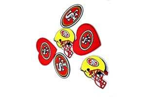 ZTHGS 6Pcs for 49ers Iron On Sew On Embroidery Patch, Helmet and Heart Logo Iron-on Patch for Jacket Backpack Jeans Jacket Man&Woman