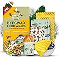 Trifecta Living Co. Versatile Beeswax Wraps,Set of 7-Fresh Food Keeper, Durable & Easily Cleaned, Sustainable Step Towards a Zero-Waste Kitchen, Unique Designs (Pineapple, Cactus, Star)