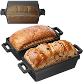 2 Pack Cast Iron Bread Pan with Lid, Loaf Pan for Baking Homemade Bread | Cast Iron BPremium cast iron loaf pan &amp; bread pan set evenly distributes heat for crisp bread crusts. Multi-cooker compatible