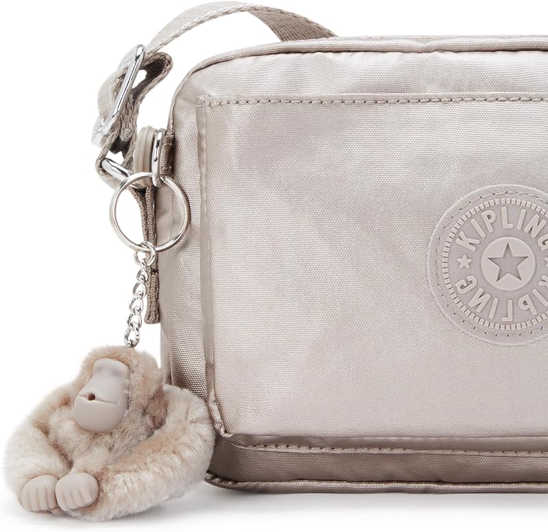 ABANU Borsa a tracolla piccola, Metallic Glow (Argento)