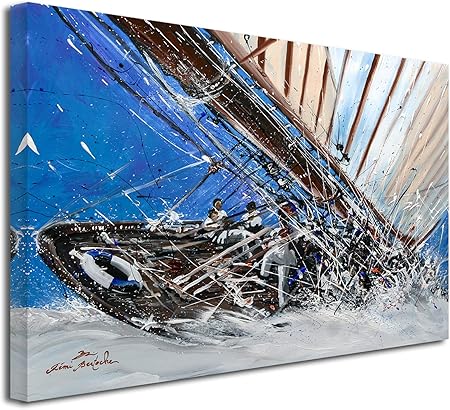 Tableau Reproduction Peinture Remi Bertoche Sur Yacht Show Grand Format Impression Sur Toile Decoration Murale Design Moderne Deco Maison Cuisine Salon Chambre Adulte Multicouleur 120x80 Cm Amazon Fr Cuisine Maison