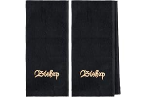 Buryeah 2 Pcs Pastor Towels Man of God Towel for Father's Gift(Black)