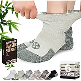 NOLUNT Diabetic Socks for Men,6 Pairs Low Cut Diabetic Neuropathy Socks for Men 9-11/10-13(Dark Grey+Coffee+White+Black+Yellowish Green+Tan-Large)