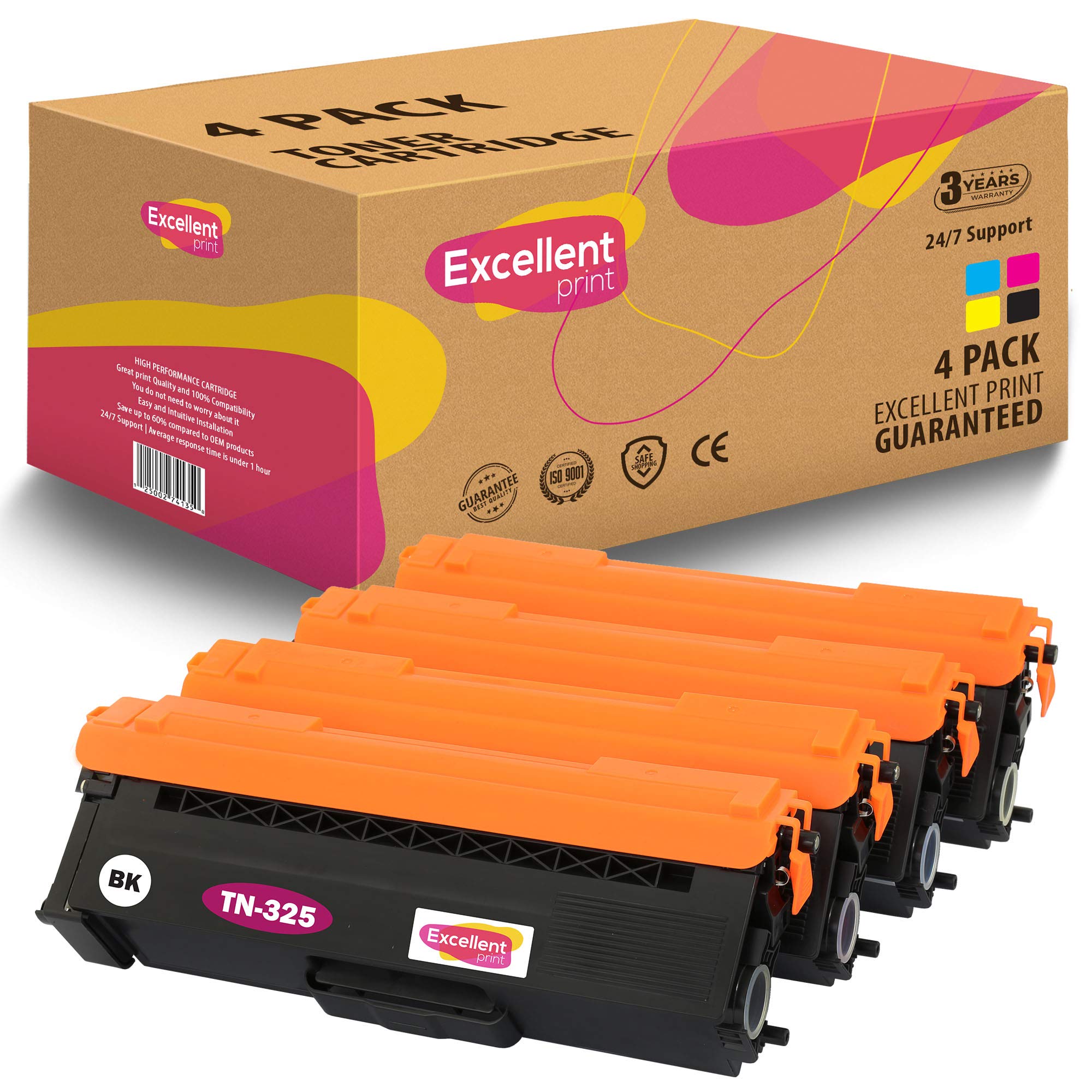 Excellent Print TN-325 Compatible Toner cartridge for Brother DCP-9050CDN DCP-9055CDN DCP-9270CDN HL-4140CN HL-4150CDN HL-4570CDW HL-4570CDWT MFC-9460CDN MFC-9465CDN MFC-9970CDW