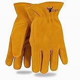 JustForKids Synthetic Leather Kids Garden Gloves Grey, 4-6 Years Old, Durable, Breathable, Non-Slip, Adjustable Safety Cuff, Child-Sized Work Gloves for Planting, Digging, Weeding, Outdoor Play, DIY