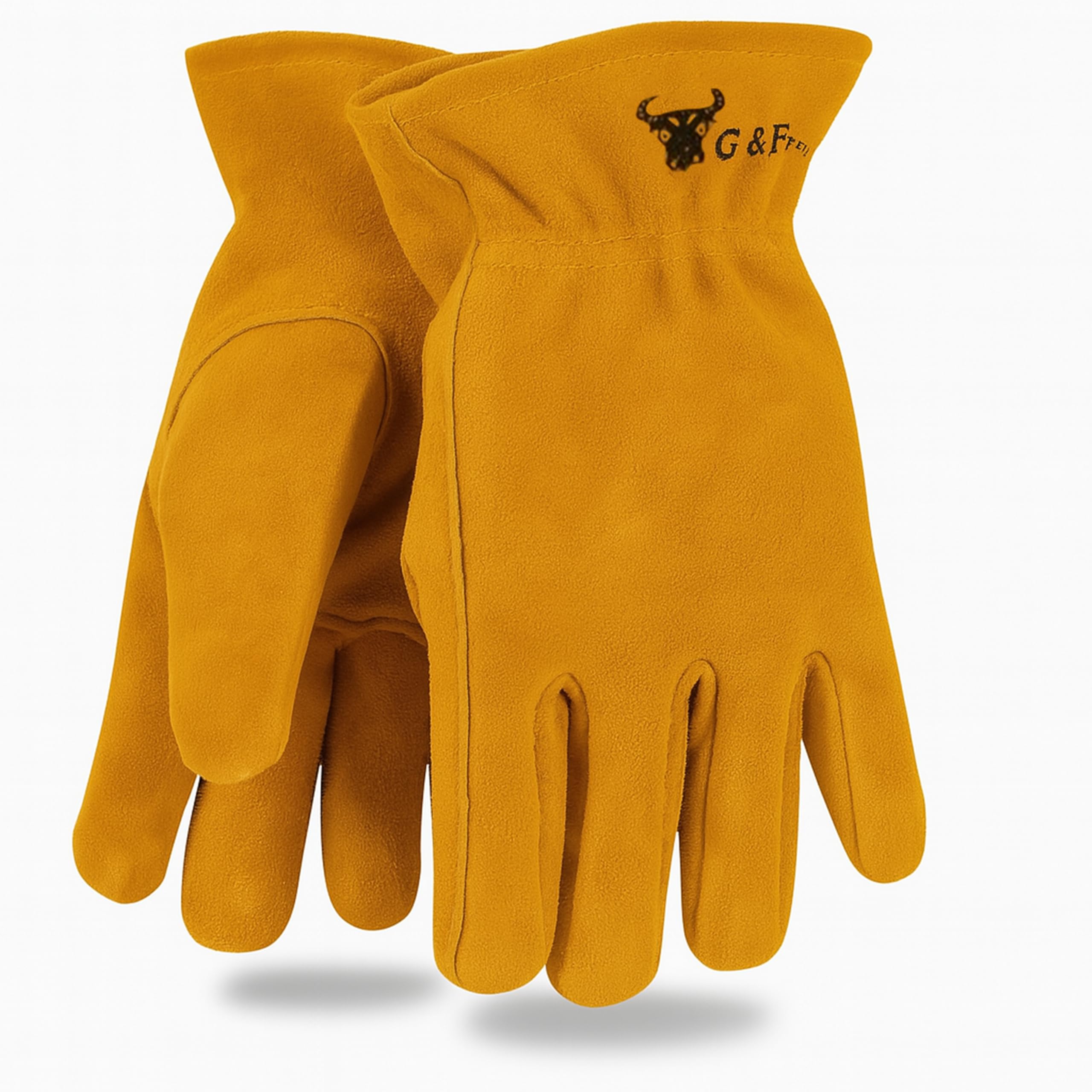 G & F Products JustForKids Kids Genuine Leather Work Gloves, Kids Garden Gloves