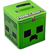 Minecraft Biscuit Tin Metal Large Tin with Lid - Gamer Gifts for Children