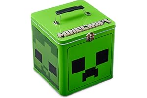 Minecraft Biscuit Tin Metal Large Tin with Lid - Gamer Gifts for Children