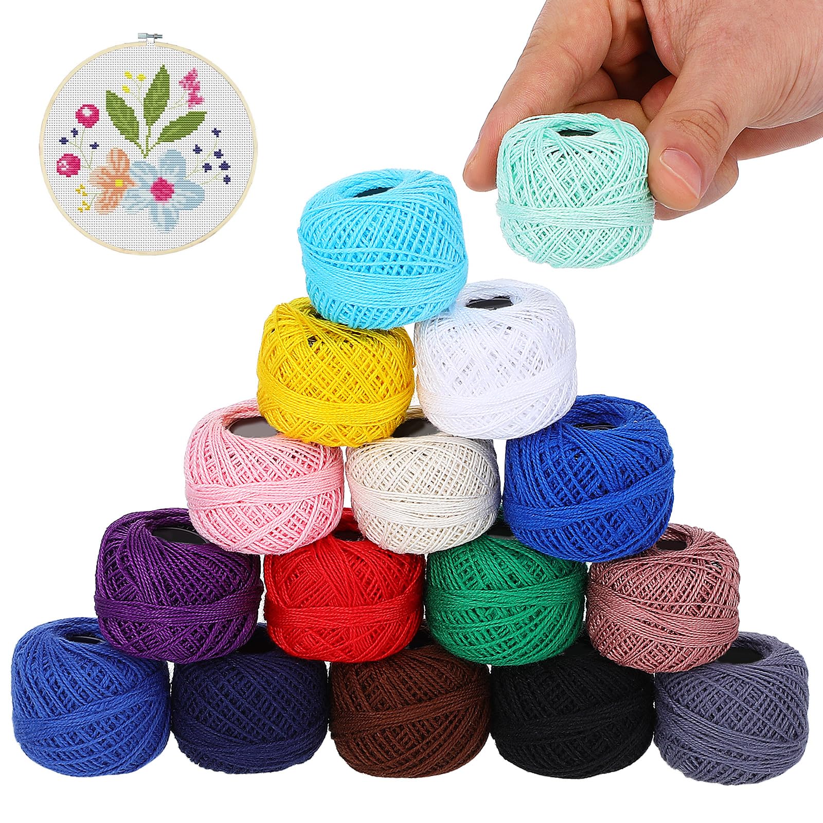 HEALLILY 16 Roll Embroidery Floss Cross Stitch Threads Friendship Bracelets Floss Cotton Embroidery Friendship Thread String for DIY Craft Cross Stitch kit